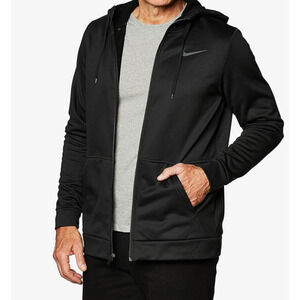 Nike Dry Men's Therma Full Zip Hoodie (Large, Black/Grey 2.0)